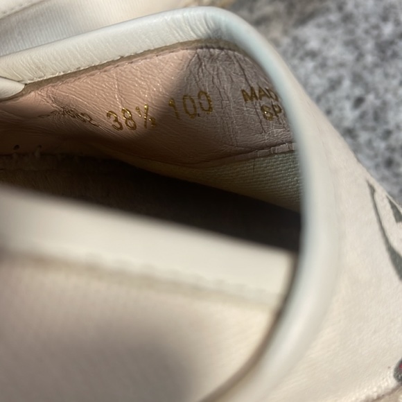 Gucci ladies Canvas loafers, 8 1/2 US, Bone color with ivory leather band - Picture 2 of 3